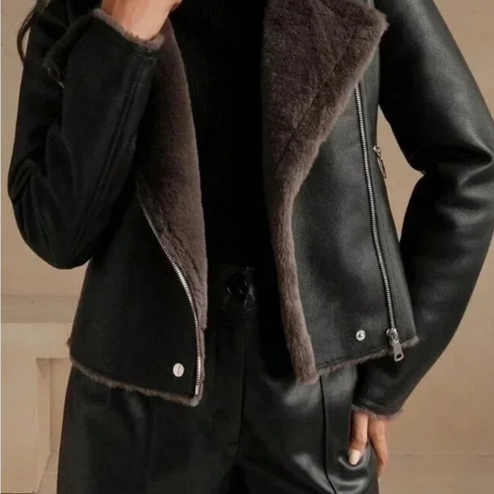 Women's Black Faux Leather Jacket